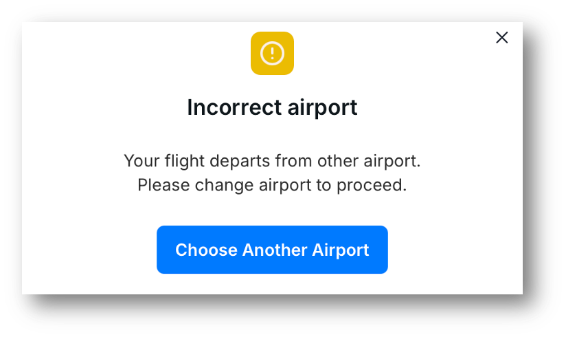 Incorrect Airport