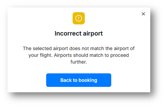 incorrect airport